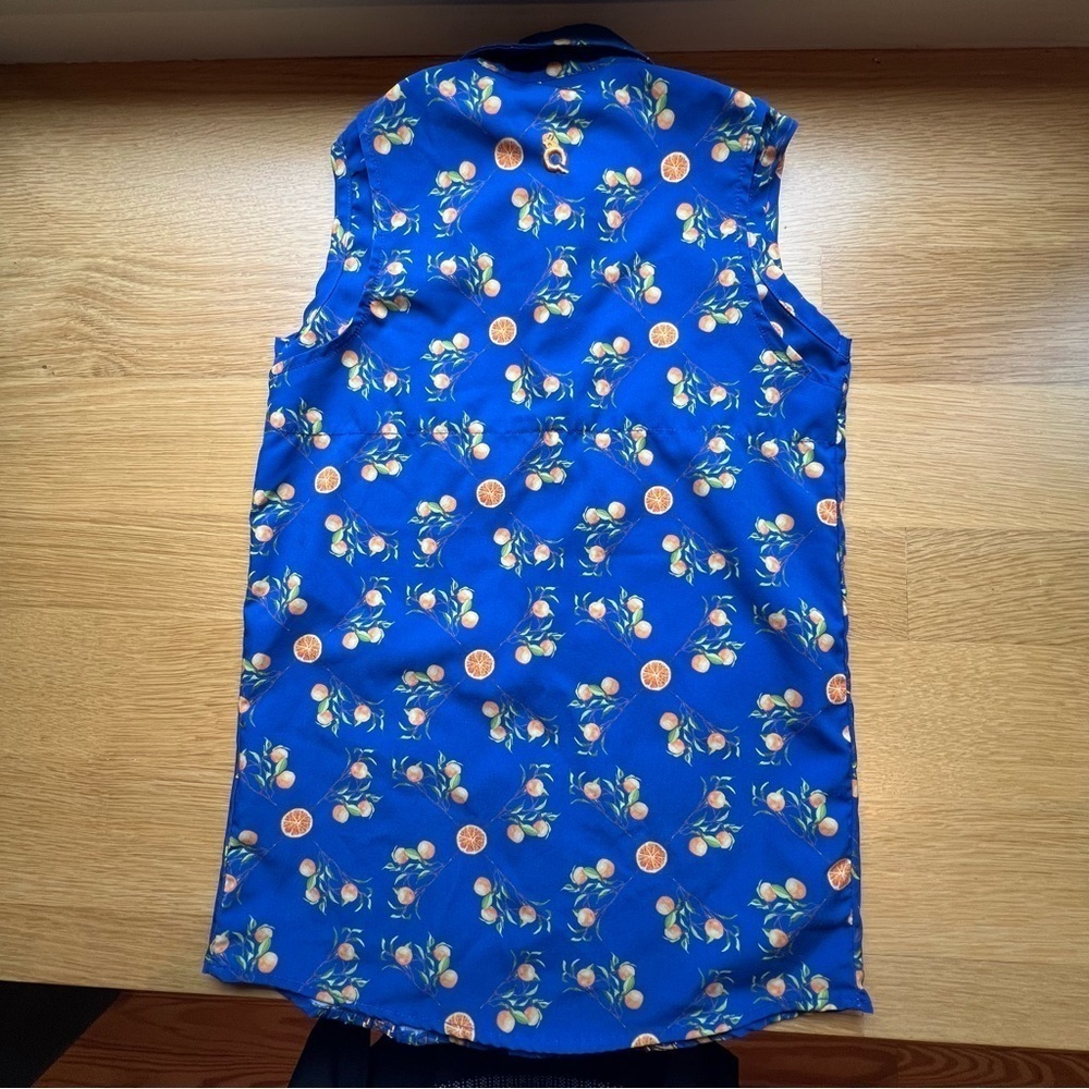 Blue Quail Guayabera Sleeveless Dress in Citrus Pattern Size 4T. EUC - Picture 5 of 10